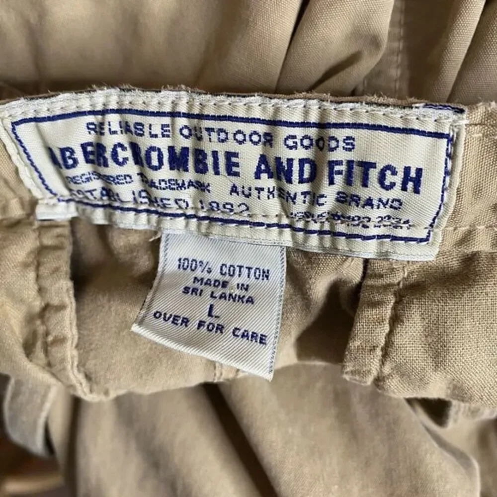 Vintage Abercrombie Fitch Cargo Pants Khaki Military Utility Parachute Large Men